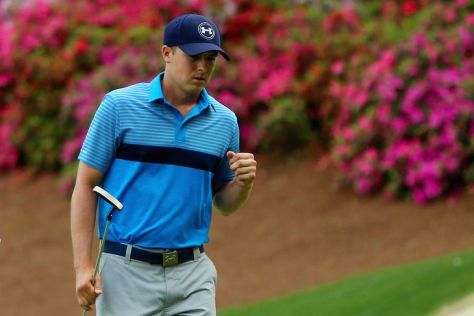 21-year-old Jordan Spieth was one stroke above lowest 18-hole score in Masters tournament history with an eight-under 64 and the lead after day one.