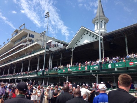 The crowd at Churchill Downs following Finnegan's Wake's win (John Cox photo)